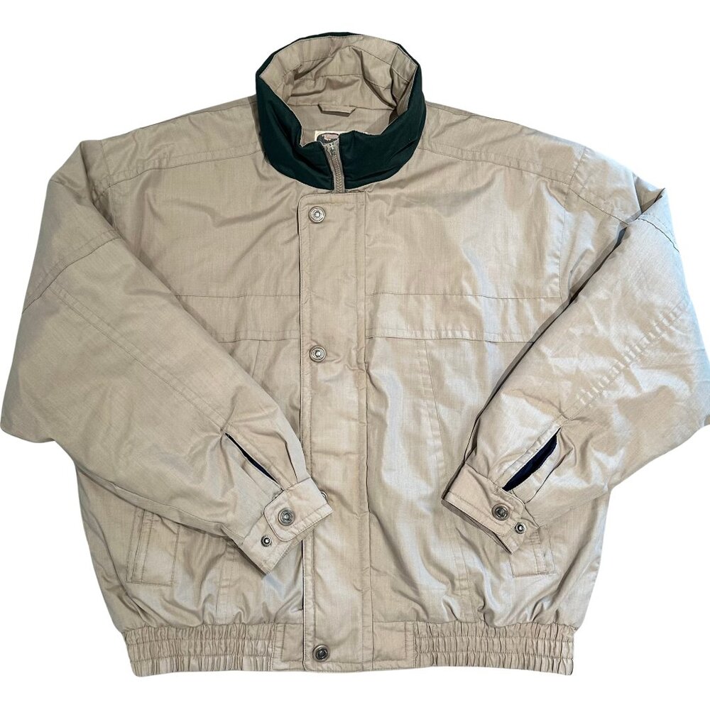 Vintage Beige Bomber with quilted lining | Oversized Bomber | Chore Jacket